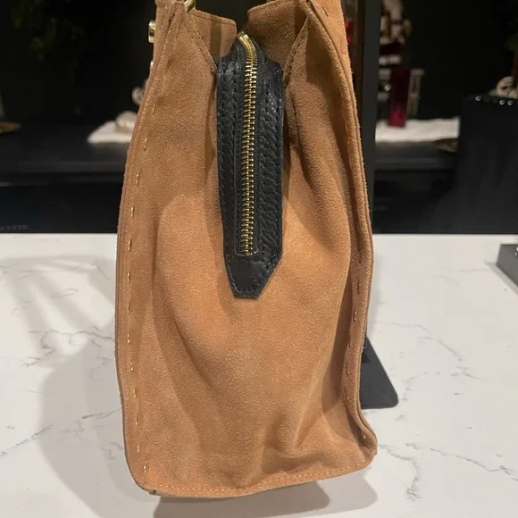 American Leather Tan Suede Women's Bag - Picture 3 of 9